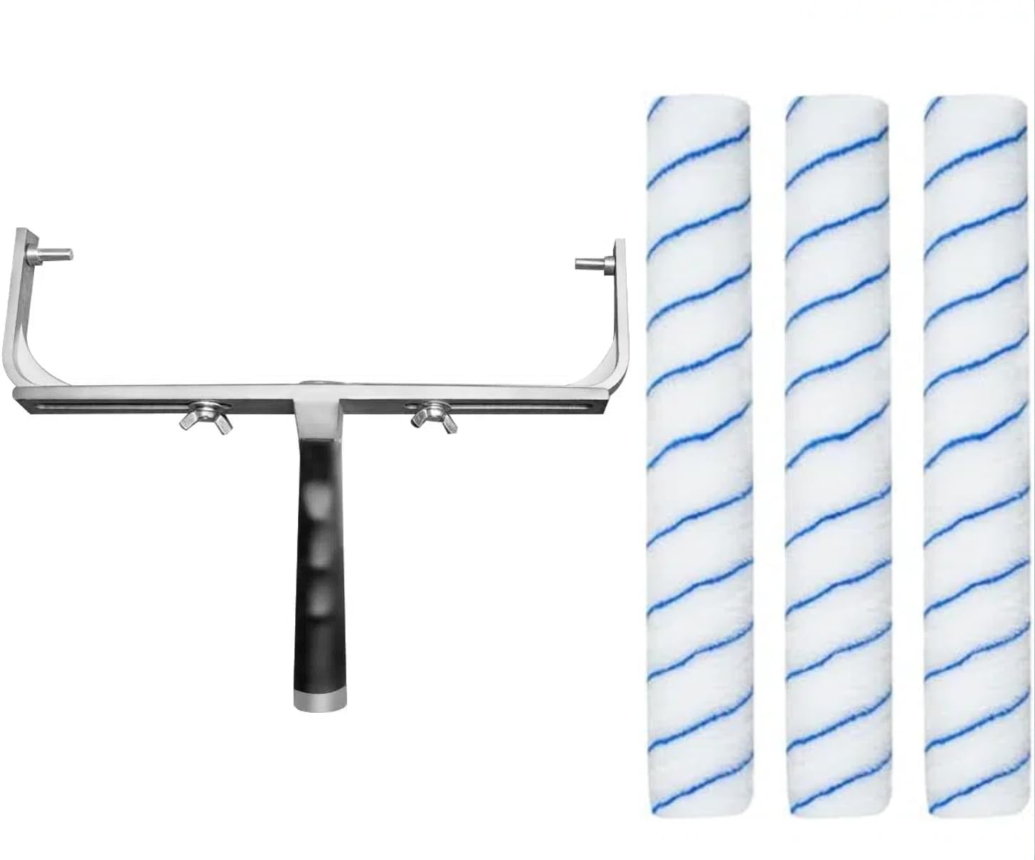 4-teiliges 45,7 cm Farbrollerrahmen-Set – 1 x 30,5 cm verstellbarer Farbrollerrahmen, 3 x Mikrofaser-Farbrollerhülsen, große Farbrolle für Wände, Decken, Böden, Innen- und Außenbereich