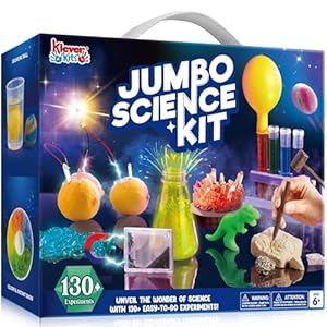 Klever Kits Jumbo Science Kits- 130+ Experiments Educational Toys, STEM Activities with Growing Crystal Tree, Fruit Circuits and Chemistry Set, Christmas Birthday Gifts for Kids