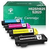 GREENSKY Compatible Toner Cartridge Replacement for Dell H625cdw H825cdw S2825cdn | 593-BBOW 593-BBOX 593-BBOY 593-BBOZ Toner for Smart Color Printers H625 H825 S2825 Ink (4 Packs)