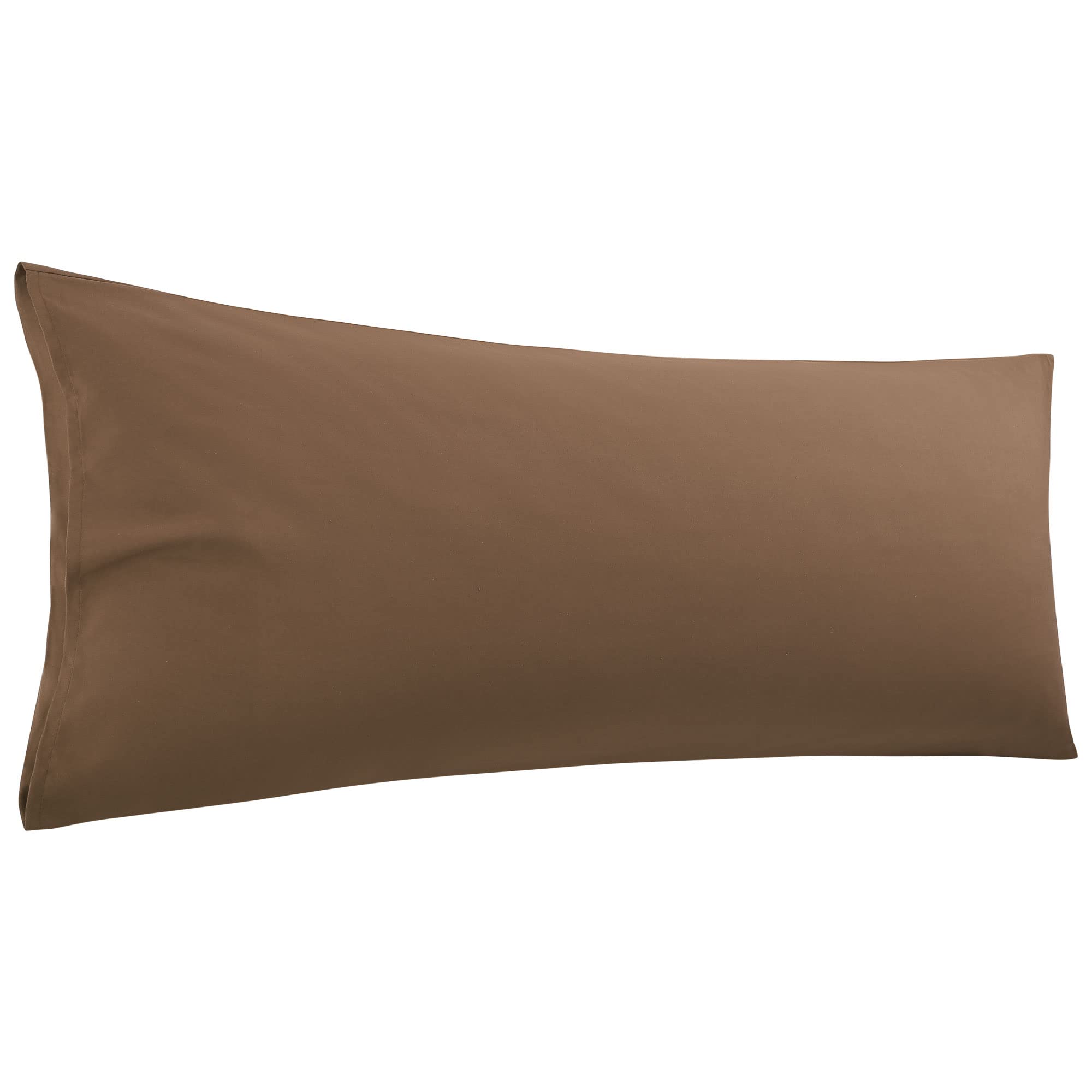 sourcing map Body Pillow Case, Microfiber Pillowcases Weave for 90 Gsm Ployester, Soft Full Replacement Covers for Body Pillows Brown Body(51cmx140cm)