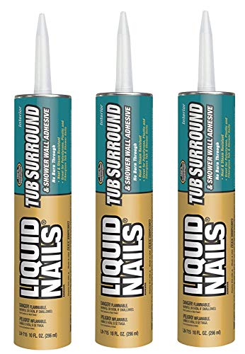 LIQUID NAILS LN-715 Tub Surround and Shower Adhesive (Low VOC) (10-Ounce) (1, Тhrее Pаck)