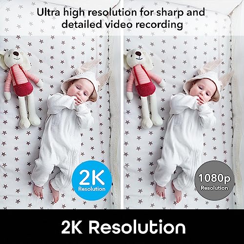 Geeni Insight Smart Security Camera for Home - 2K Quad HD, Wi-Fi, Motion Detection, Night Vision, Two-Way Audio - Baby Monitor, Cloud & SD Card Storage, Compatible with Alexa & Google Home - 2 Pack