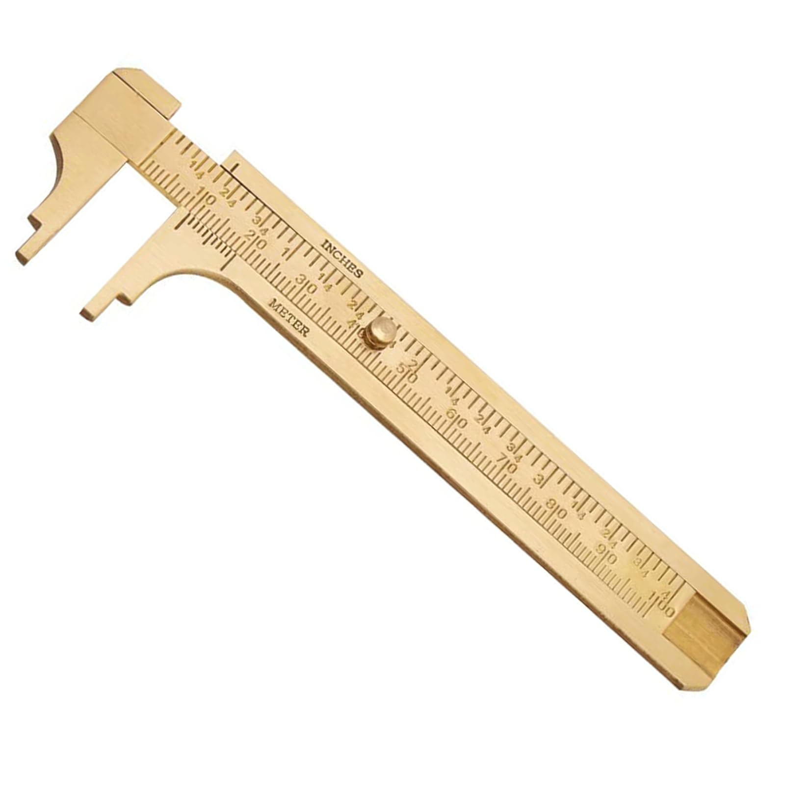 Pocket Caliper, 100mm Double Scale Sliding Gauge Brass Vernier Caliper Tool Handy Pocket Ruler - MM Measuring Tool Metal Caliper Measuring Tool Mini