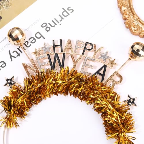 FAERLIIRY-Happy-New-Year-Headband-2025-New-Years-Headband-for-Women-Disco-Ball-Glitter-Headpiece-Holiday-Headbands-Hair-Accessories-New-Years-Eve-Celebration-Party-Gifts-Happy-New-Year