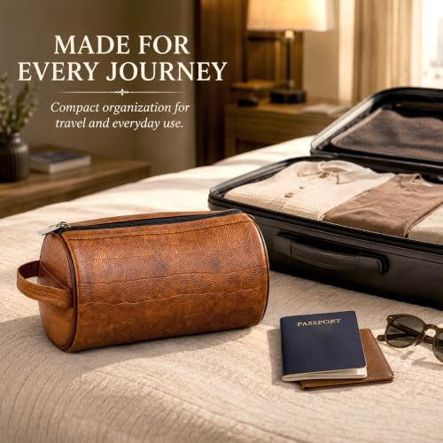 Image of SNDIA PU Leather Toiletry Travel Bags for Men