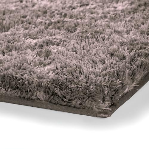 Image of LUXE HOME INTERNATIONAL Microfibre Carpet Super Soft Anti Slip Vegas Rectangular Rugs for Bedroom,Livingroom(Cocoa,3X5 Feet),Grey