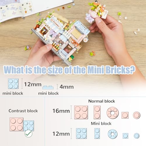 Image of Street View Flower House Shop Mini Building Blocks, MOC Creative Building Toys Cute Panda Building Set for Girls 6-12, Simulation Architecture Construction Toy, Gift Idea for Kids Adults (854 PCS)