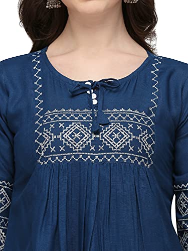 Image of Riva Enterprise Rayon Fabric with Embroidery Stitched Top