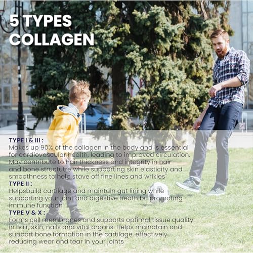 Image of Multi Collagen Peptides Powder -Easy to Dissolve - Type I, II, III, V, X - for Women & Men - Promotes Hair, Skin, Nails, & Joint Health-200 gm-pack of 2