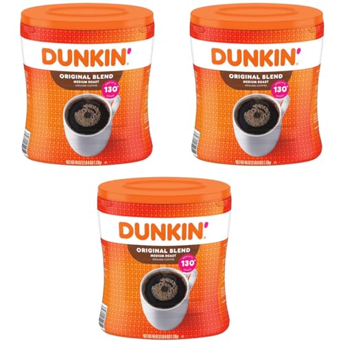 Dunkins Original Blend Medium Roast Ground Coffee, 40 oz Canister, Makes Up to 130 Servings (PACK OF...