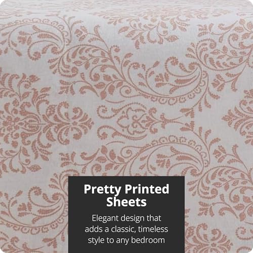 Image of Tahari Home Brushed Flannel 4-Piece Bedding Set, King, Damask Blush