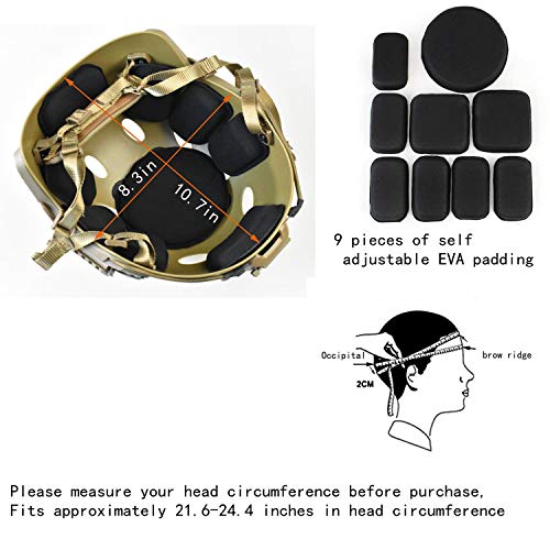 Jffcestore Pj Type Tactical Mask And Tactical Fast Helmet,Protective Full Face Clear Goggle Skull Mask Dual Mode Wearing Design Adjustable Strap (Cp+Mask) #TOP6