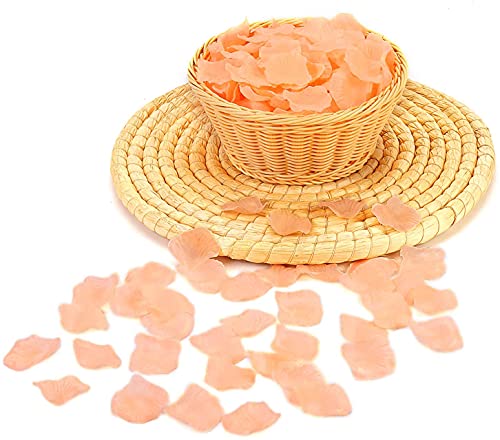 2000 PCS Silk Rose Petals Artificial Flower Petals Wedding Party Flower Decoration for Romantic Night Valentine Day (Orange, 2000 pcs)