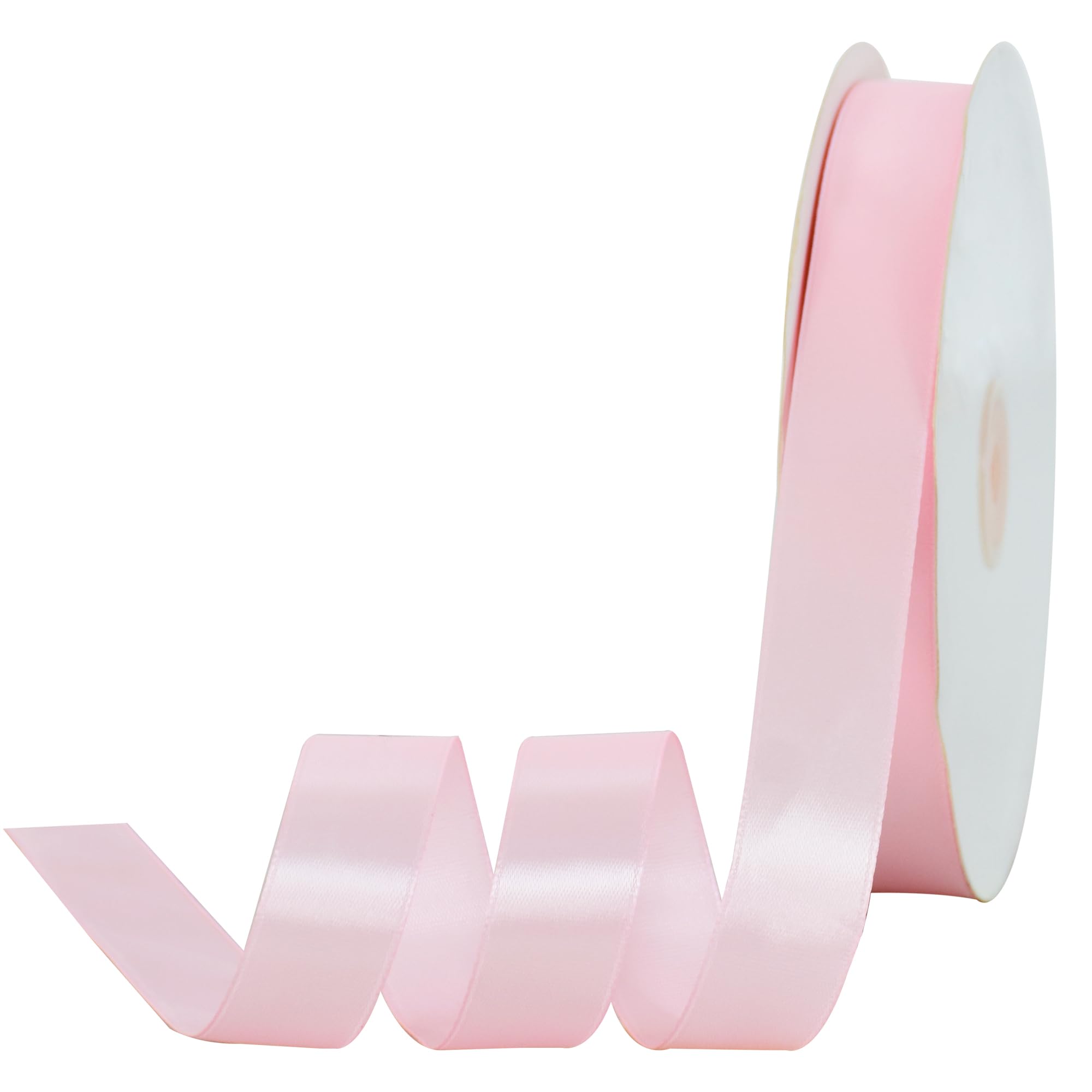 Amazon.com: TONIFUL 7/8 Inch x 100yds Pink Satin Ribbon Thin Solid ...