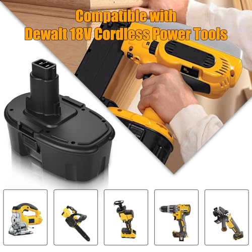 2 Pack 3.6Ah Ni-Mh DC9098 DC9098 DC9096 18 Volt Replacement Battery Compatible with Dewalt 18V Battery DW9096 DW9098 DW9099 DE9095 DE9098 DE9091(Black) - Thumbnail 4