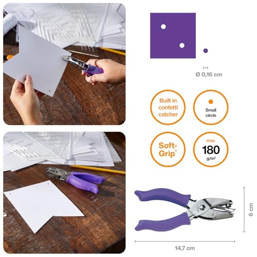 Fiskars 1/16" Circle Hand Hole Punch for Paper & Crafts, Purple - image 2