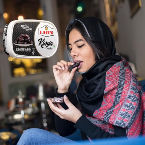 Image of Lion Dates Kimia Mazafati Dates, 1.5kg (500g x 3 Packs) - Premium Soft Khajoor /Khajur, Nutritious Dry Fruits Pack of 3