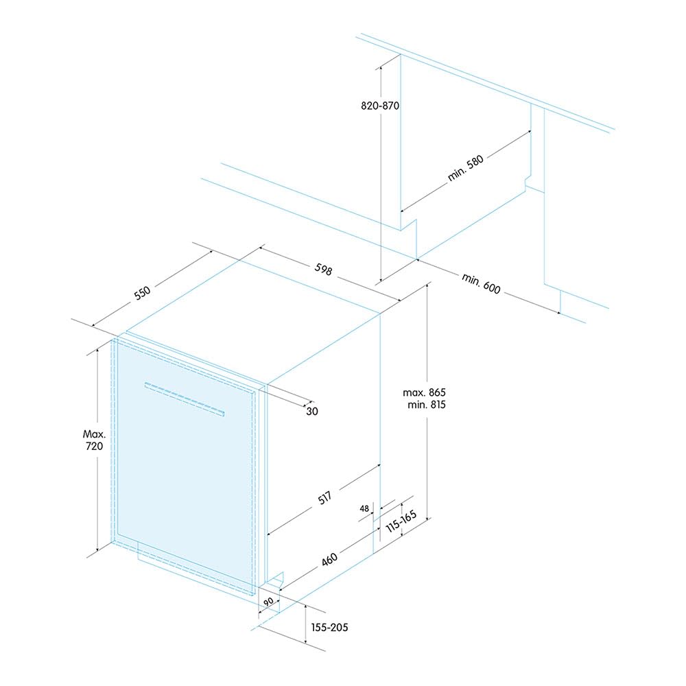 Lavav Edesa EDB4610I, integración para 10 cubiert