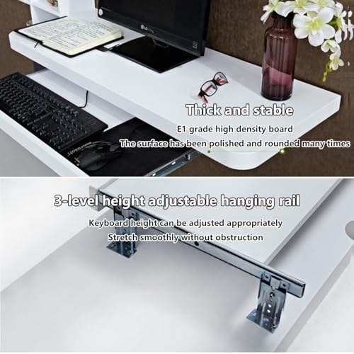 Bureau mural super porteur avec support de clavier réglable stable - 4