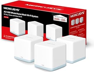 Mercusys AC1200 Whole Home Mesh Wi-Fi System, Coverage up to to 3,500 ft² (320 m²), Connect over 100 Devices, 10/100 Gigabit Ports, Dual Band Wi-Fi, Easy App Control, Halo H30(3-pack)