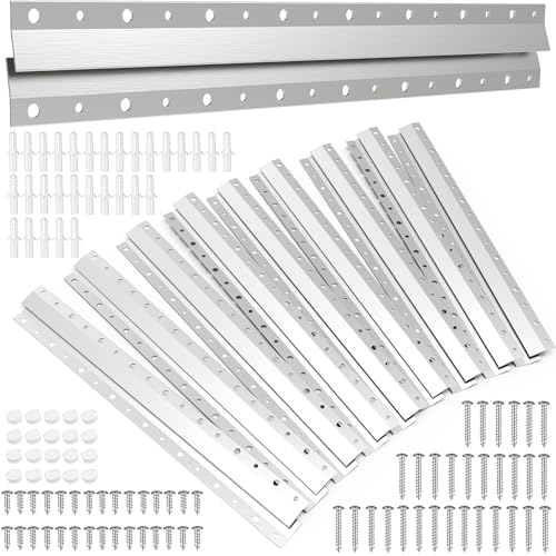 Image of French Cleat Picture Hanger 16 inch,Wall Mounting Brackets Cleat Picture Hanger Kit ,Z Bar Clips for Hanger Supports,Z Bracket Picture Hangers Kit for Pictures,Mirrors,and Art (10Pairs)