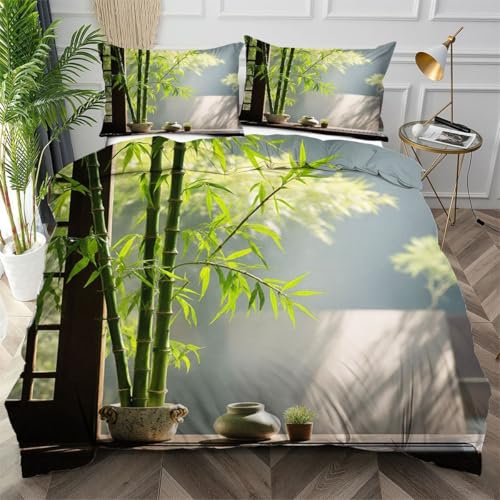 Housse de couette 140x200 douce en microfibre anti-plis vert - 2