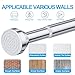 TEECK Shower Curtain Rod, 32-79 inch Adjustable Tension Spring, Shower Curtain Rod Tension, Anti-Slip, Rust-Proof, No Drilling, for Bathroom, Silver