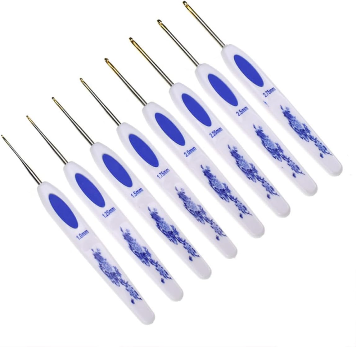 VILLFUL Blue and White Crochet Hook Set Porcelain Style for Yarn