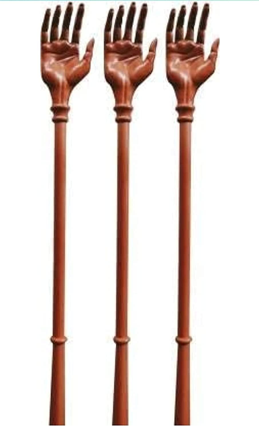Body Back Scratcher With Back Massager 14 Inch Long Massager Tool Stick, Itching Stick, Back Massager And Back Scratcher Khujli Stick Hand Massager Plastic Itching Stick - Brown (Set of 3) (B0CSYC8LVN) Amazon Price History, Amazon Price Tracker