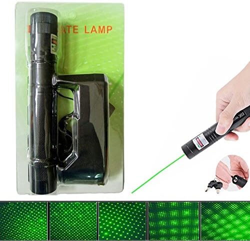 DMOHLINK Paper Plastic Packaging Green Beam PowerPoint Clicker Demo Remote Pen Pointer Projector Travel Outdoor Flashlight (Includes a 18650 Battery+ Charger - US Shipping. 3-6 Days delivery)