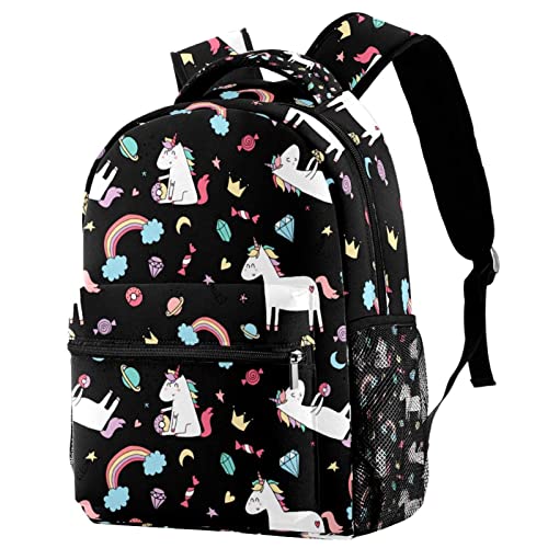 Sacs à dos légers et mignons au motif de planètes et licorne