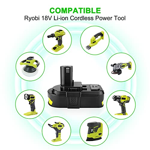 Image of energup 2-Pack P102 Replacement for Ryobi 18V Batteries P108 P104 P105 P102 P103 P122 P109