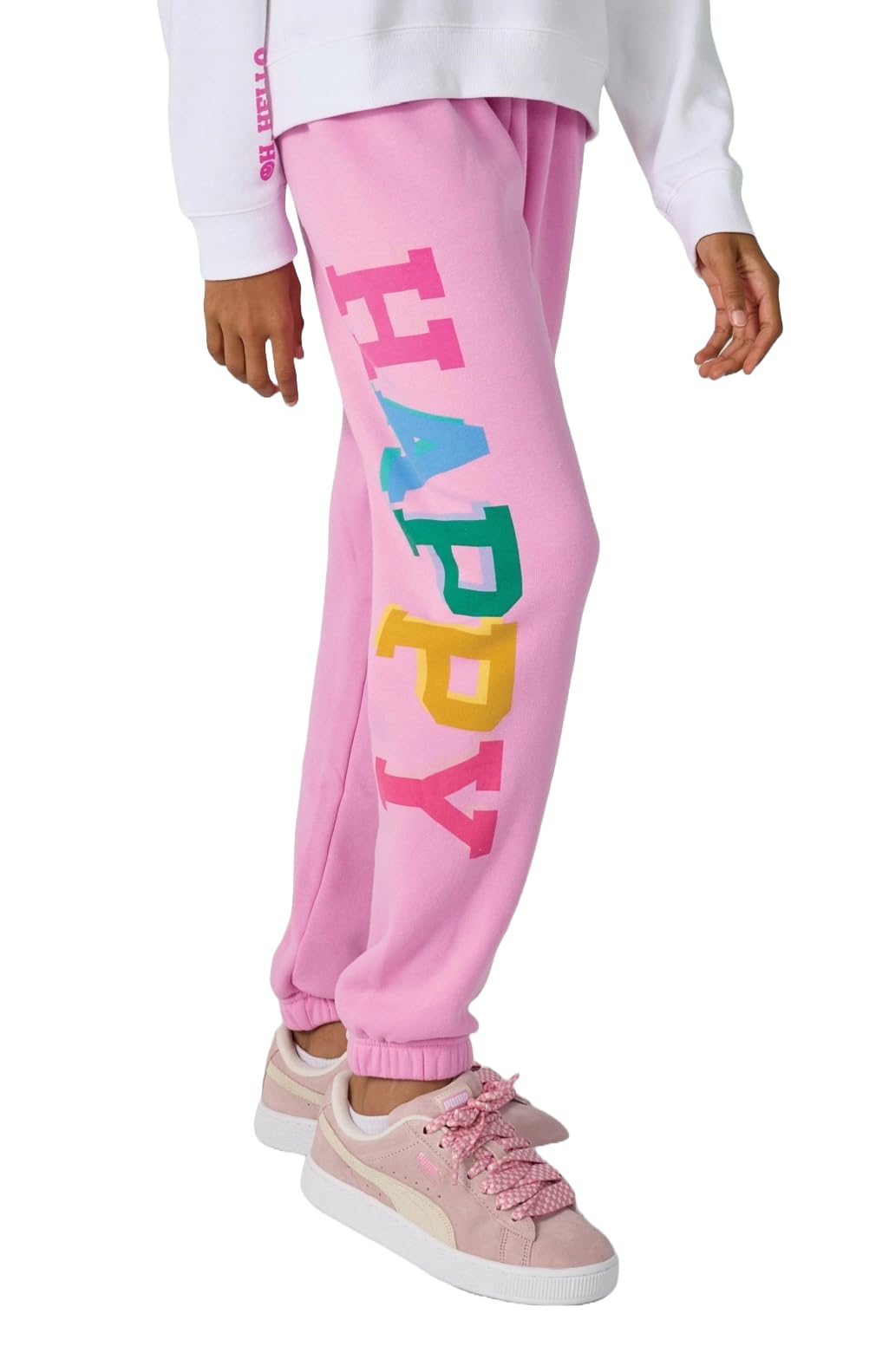 iscream Big Girls morbido Puff Fleece Fun Leg Print Sweatpant Collection