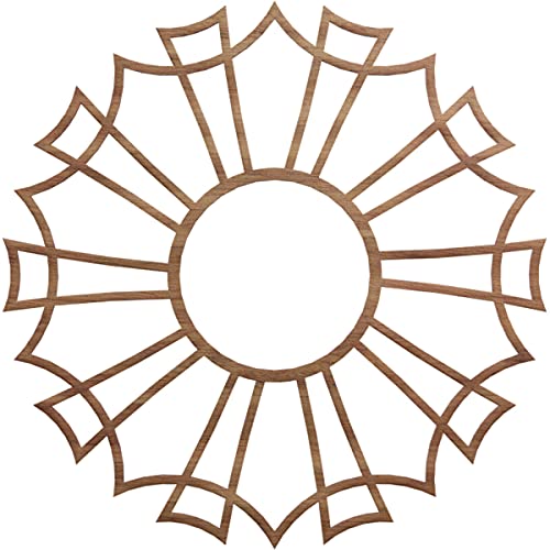 Image of Ekena Millwork 24 inchOD x 8 1 /2 inchID x 3 /8 inchT Augustus Wood Fretwork Pierced Ceiling Medallion, Walnut