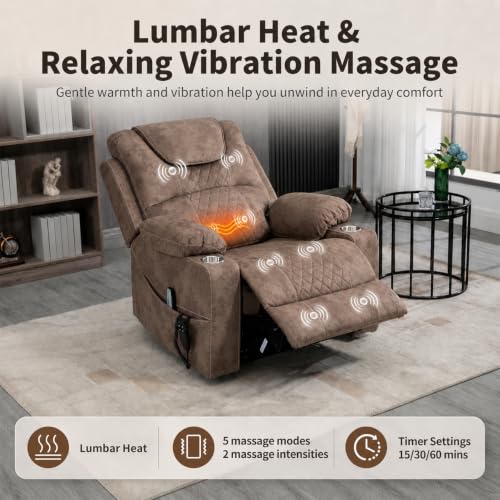 Image of Oversized Power Lift Recliner for Big & Tall, 400 LBS, 25 inch Wide