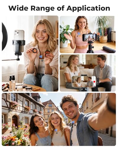 Image of VELOMAX Wireless Mic for YouTube, 2-in-1 Mic for YouTube Wireless for iPhone /Android, Dual Clip-On Magnetic Microphone with 100FT Range, Lightning & Type-C Receiver, YouTube, Vlog, Streaming
