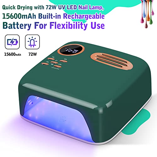 Cordless Uv Led Nail Lamp – Xttnbm 72W Professional Nail Dryer With 36 Uv/Led Beads, 15600Mah Rechargeable Battery, 4 Timers, Auto Sensor, Portable Gel Nail Polish Curing Light For Salon Home Nail Art #TOP2