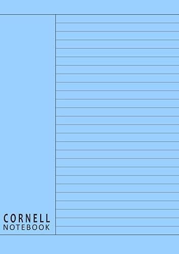 Cornell Notebook A5: Cornell Method Note Taking Style Ruled Journal | 100 Pages, 90gsm Paper | Suitable for Exams Revision, Study, Lecture Notes, ... University Students Teachers - Blue Cover