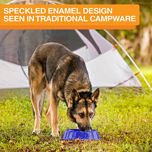 Neater Pet Brands – Outdoor Camping Style Pet Bowl – Enamel Ware Blue Black Granite Colors – Dog Cat No Tip Skid Bowls (32 oz, Blue) Neater Pet Brands – Outdoor Camping Style Pet Bowl – Enamel Ware Blue Black Granite Colors – Dog Cat No Tip Skid Bowls (32 oz, Blue)