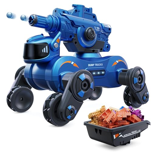 Veeniix V994 3-in1 RC Dog Car, Rc Stunt Car with Shooting & Loading, 360°Rotating Tires, RC Drift with Tail Spray, Features Lights & Sounds, Toys for Ages 8-13 Kids