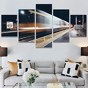 SIGNWIN 5 Panel Canvas Wall Art City Illuminations...