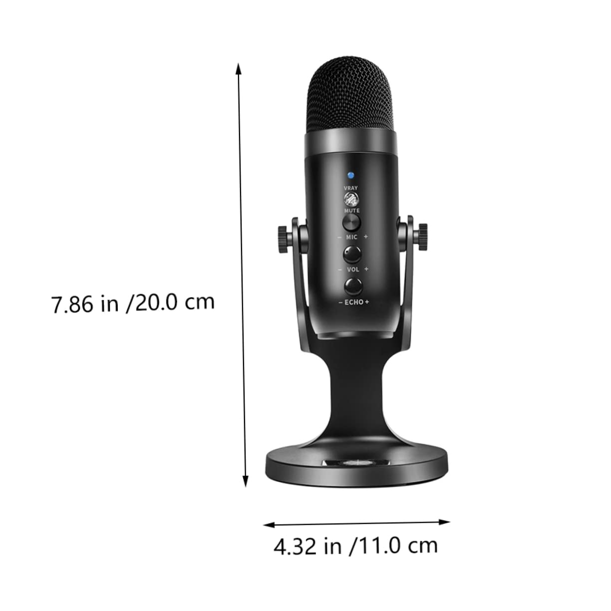 VICASKY 1pièce Microphone USB Condensateur De Bureau Noir pour Enregistrement Streaming Et Gaming Microphone De Haute Bruit