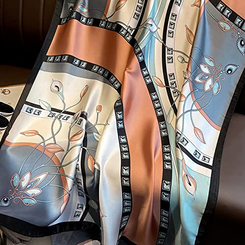 Image of Aufeel Fashion Scarves 100% Silk Felling Scarf Long Lightweight Sunscreen Shawls Wrap for Women Hair Scarves
