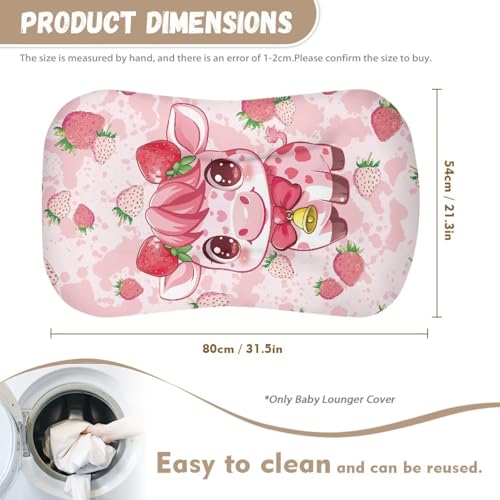 Image of ZOUTAIRONG Pink Bassinet Sheet Strawberry Cow Print Stretchy Bassinet Sheets Bassinet Crib Sheets Set Fitted for Baby Boy and Girl Comfort Fitted for Oval