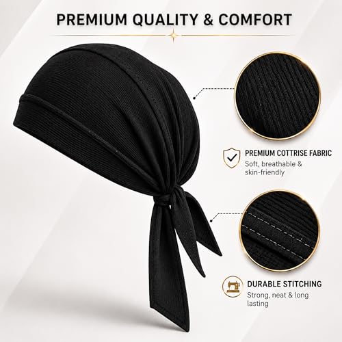 Image of GG BAI Cottrise Sikh Religious Patka Headwear Sweat Wicking Doo Rag Cooling Dew Rag Helmet Liner Hat Large Motorcycle Head Wrap Bandana Skull Caps for Men and Women