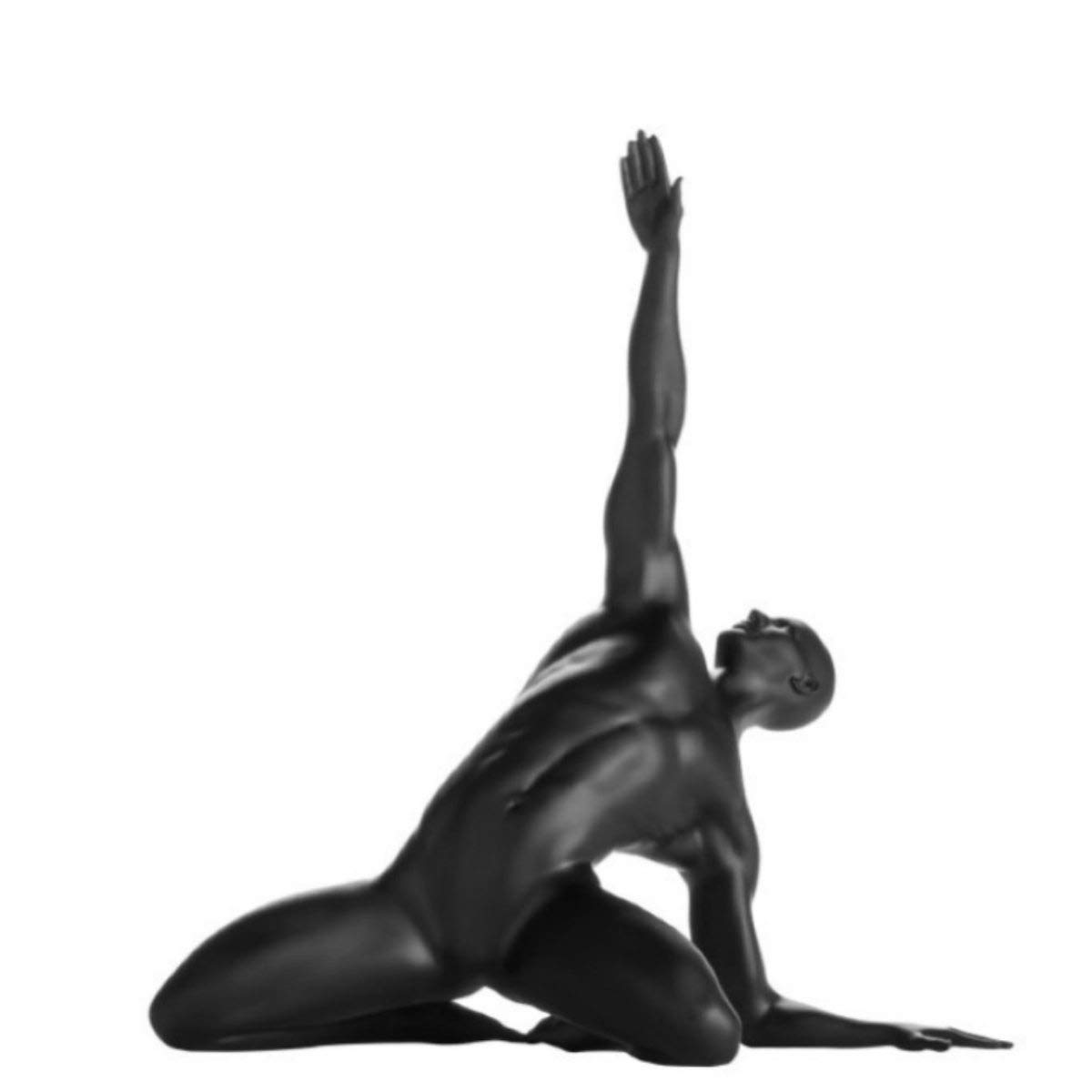 Invocation Man Sculpture Modern Art Cirque Collection- 17" Tall (Matt Black)