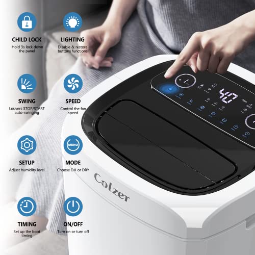 Colzer 140 Pints Commercial Dehumidifier For 6,000 Sq Ft Basements And Large Rooms With Continuous Drain Hose, 2.1 Gallons Water Tank, Advanced Touchpad Control Panel #TOP3