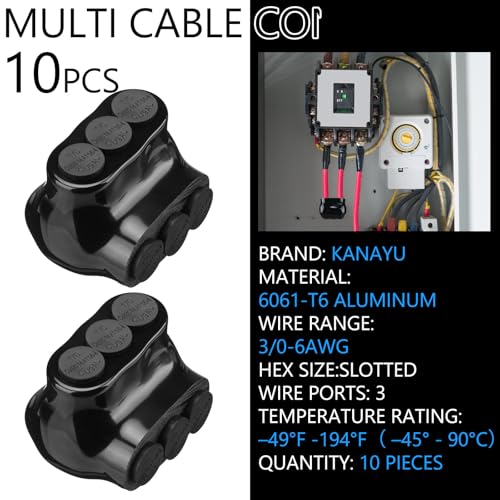 Conectores de cable múltiple con 3 puertos de cable eléctrico de entrada de un solo lado 3