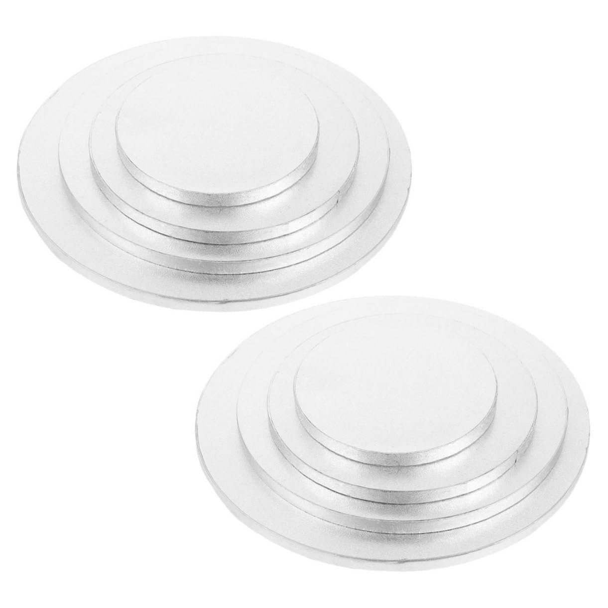 ABOOFAN Base pour Gâteau Ronde Argentée 8 Pièces en Carton Ondulé, Robuste
