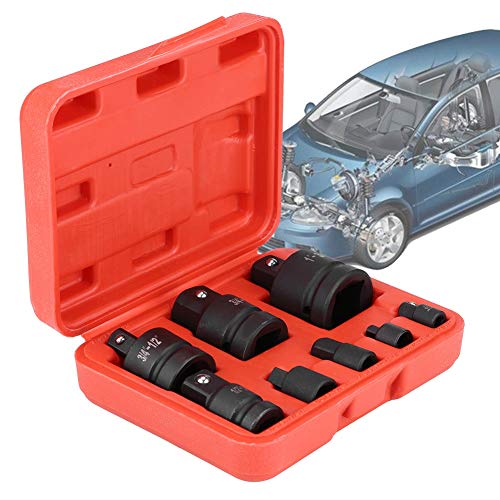 AMONIDA Juego de Adaptadores Convertidores de Enchufe, Acero Al Cromo-molibdeno Duradero para Uso Profesional, Kit Convertidor Reductor de 8 Piezas para Garaje Doméstico